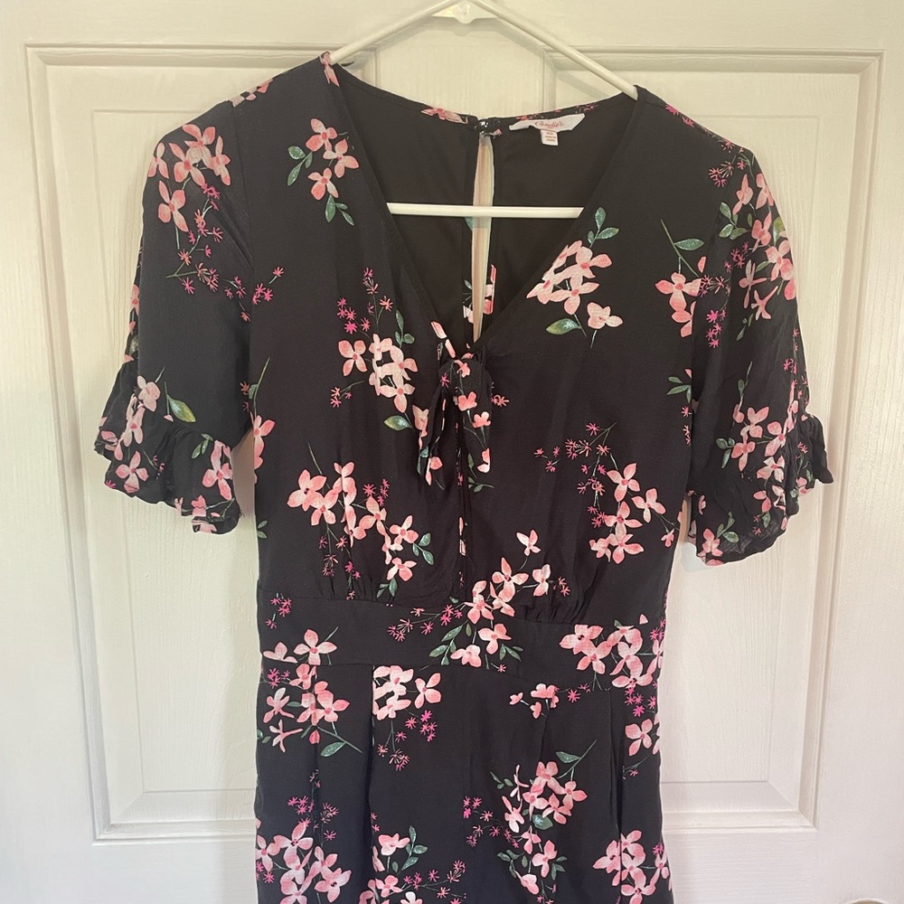 Candie’s Women’s Romper Black Floral Xsmall